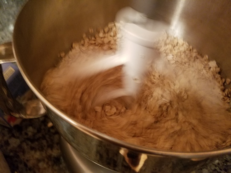 Oats in mixer