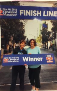 Cleveland half marathon anticipation- Jill and Chris at the expo photo booth 