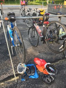 2018 Twinsburg Duathlon staging area | women fit and strong over 50