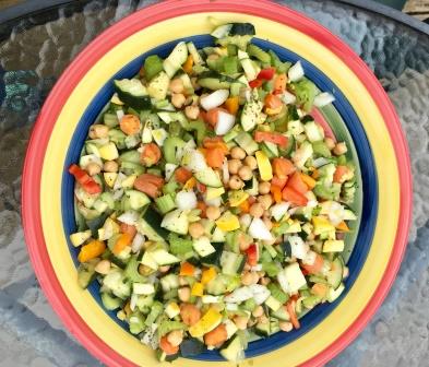 potluck salad with lots of vegetables on Easter