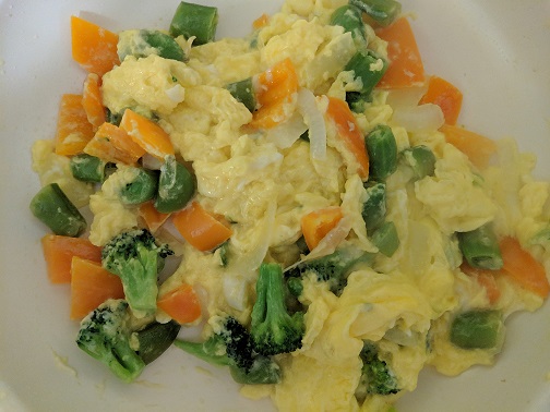 scrambled eggs with vegetables