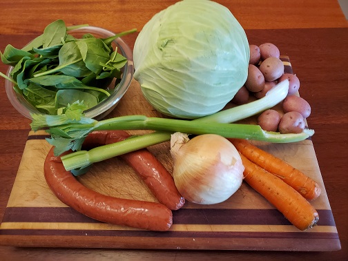 Cabbage, Potato, and Sausage soup