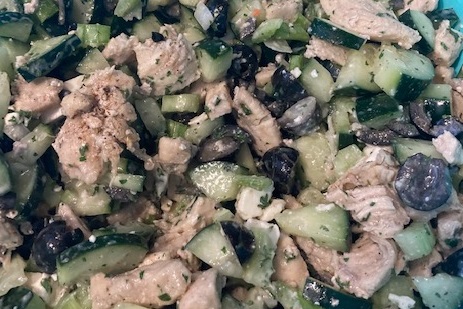 chicken salad with two cucumbers