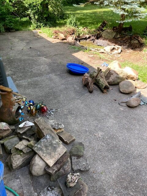 Rocks and leafy water are heavy to move, but I love being fit.