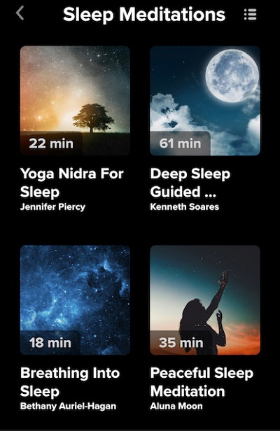 Popular sleep mediations on insight timer