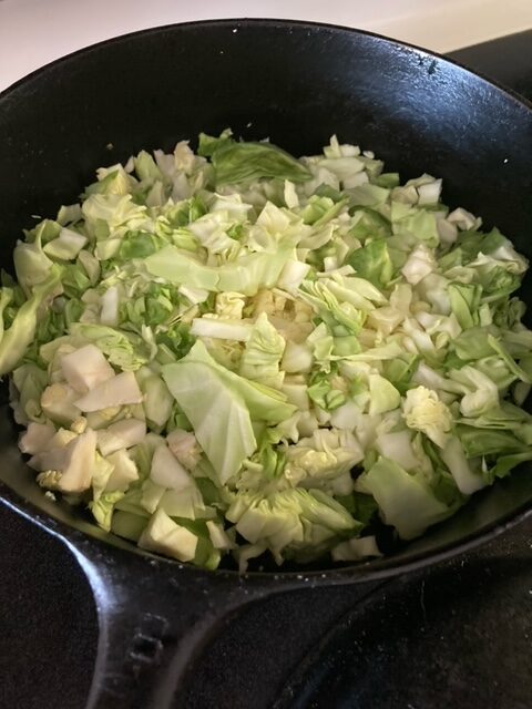 cabbage-in-the-skillet-with-onions-and-olive-oil