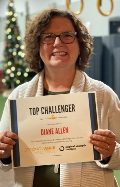 Certificate of top challenger - Becoming Fit and Strong Using a Movement Practice with Diane Allen - 400 x