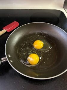 Eggs are a delicious, nutritious meal - cracked in a pan